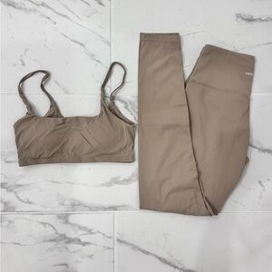 Nude Sports Bra and Leggings Set